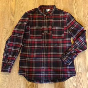 🟪 DIVIDED Men’s Plaid Flannel Button Down Shirt Large